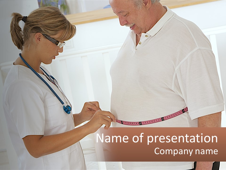 A Nurse And A Patient Looking At Something On A Clipboard PowerPoint Template