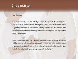 A Nurse And A Patient Looking At Something On A Clipboard PowerPoint Template