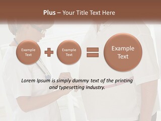 A Nurse And A Patient Looking At Something On A Clipboard PowerPoint Template
