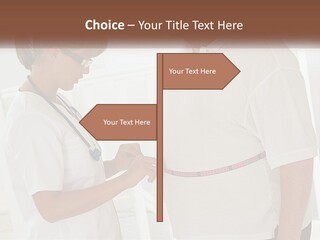 A Nurse And A Patient Looking At Something On A Clipboard PowerPoint Template