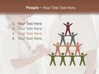 A Nurse And A Patient Looking At Something On A Clipboard PowerPoint Template