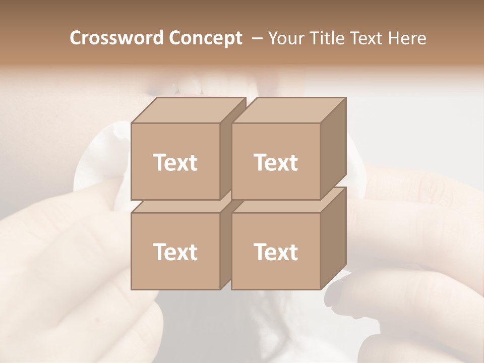 A Woman Holding A Piece Of Cloth Over Her Mouth PowerPoint Template