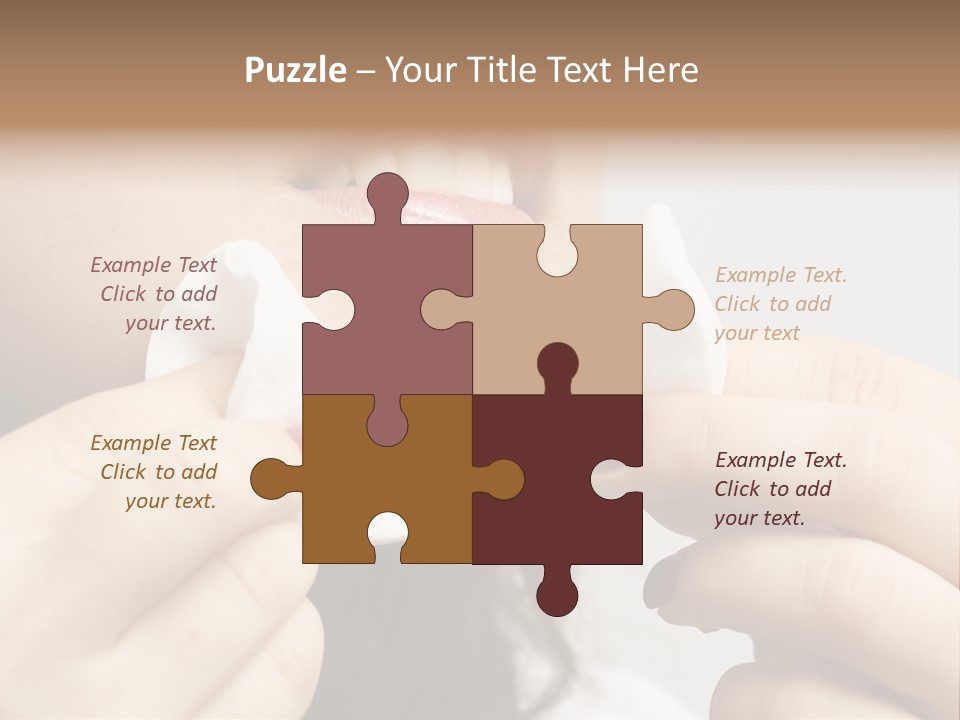 A Woman Holding A Piece Of Cloth Over Her Mouth PowerPoint Template