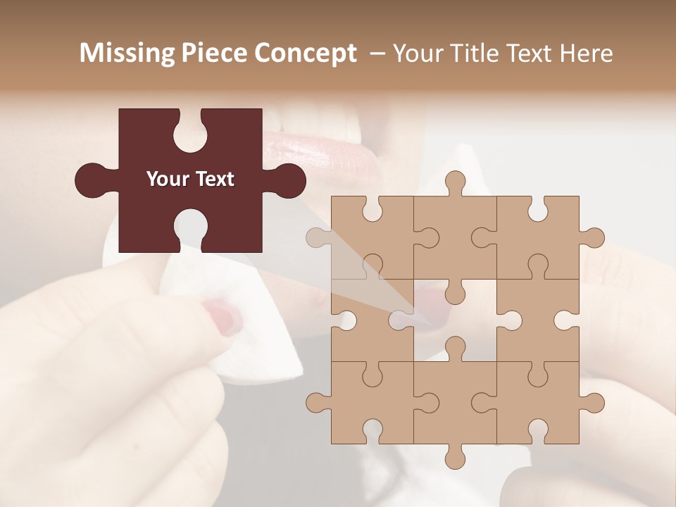 A Woman Holding A Piece Of Cloth Over Her Mouth PowerPoint Template