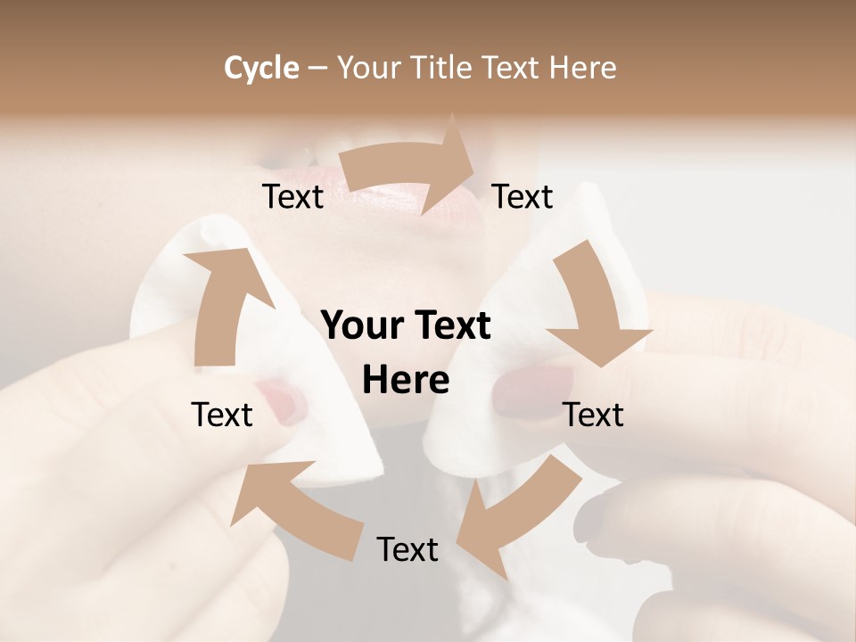 A Woman Holding A Piece Of Cloth Over Her Mouth PowerPoint Template