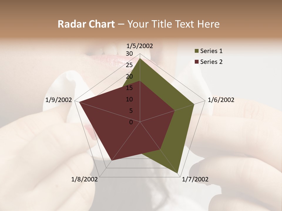 A Woman Holding A Piece Of Cloth Over Her Mouth PowerPoint Template