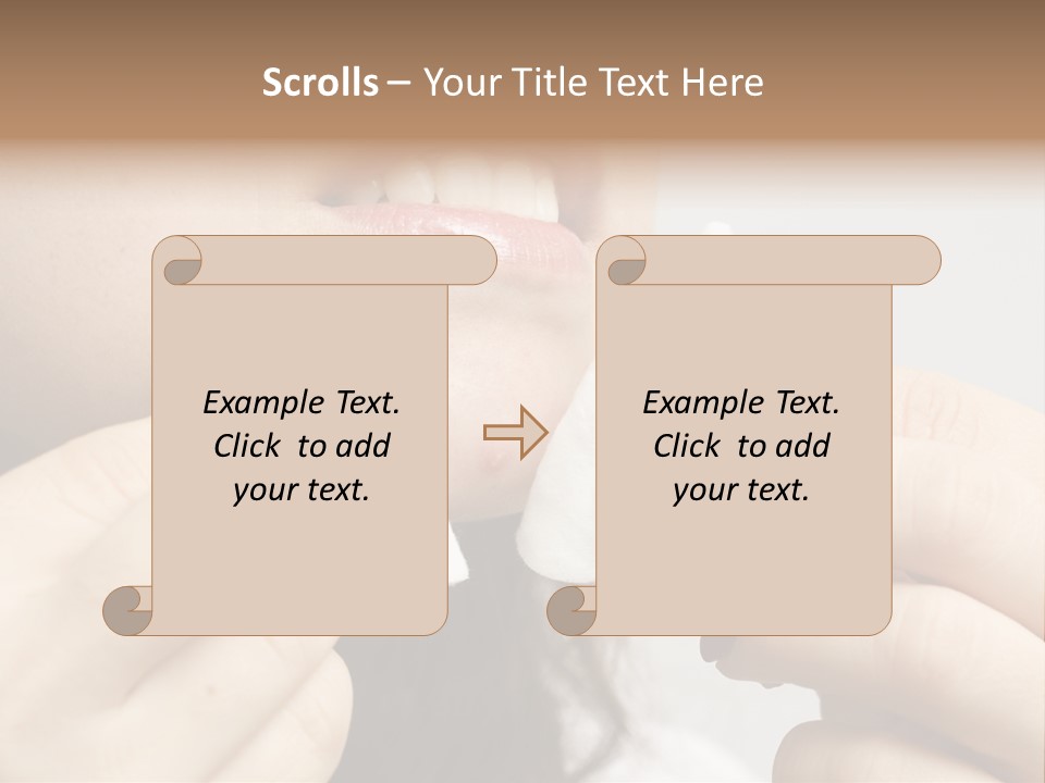 A Woman Holding A Piece Of Cloth Over Her Mouth PowerPoint Template