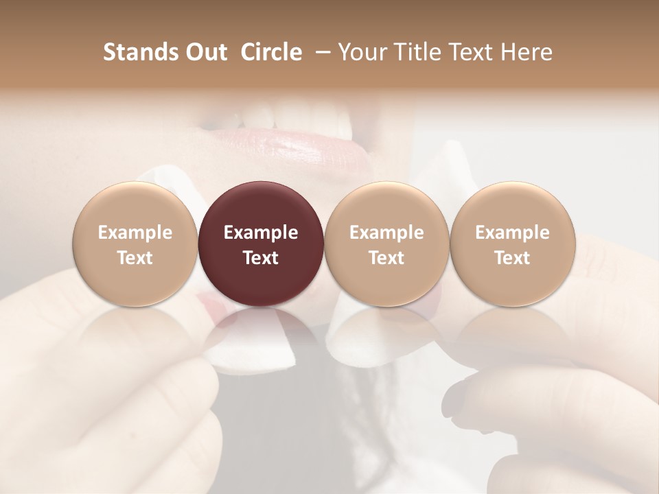 A Woman Holding A Piece Of Cloth Over Her Mouth PowerPoint Template