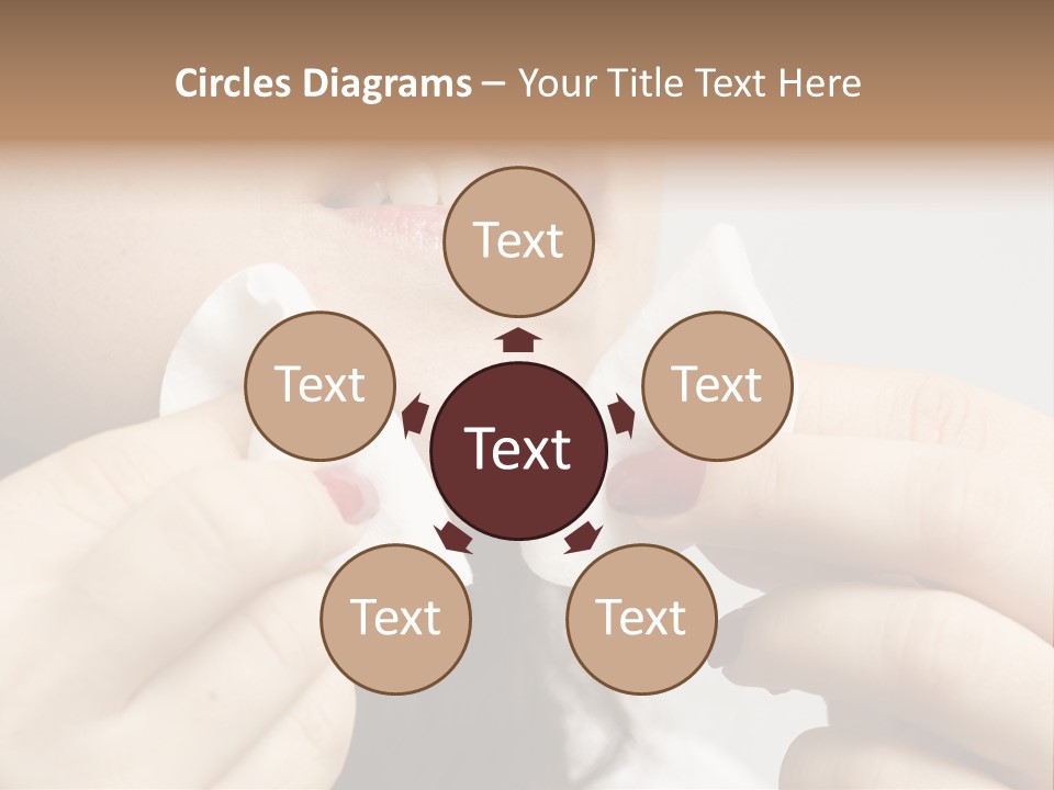 A Woman Holding A Piece Of Cloth Over Her Mouth PowerPoint Template