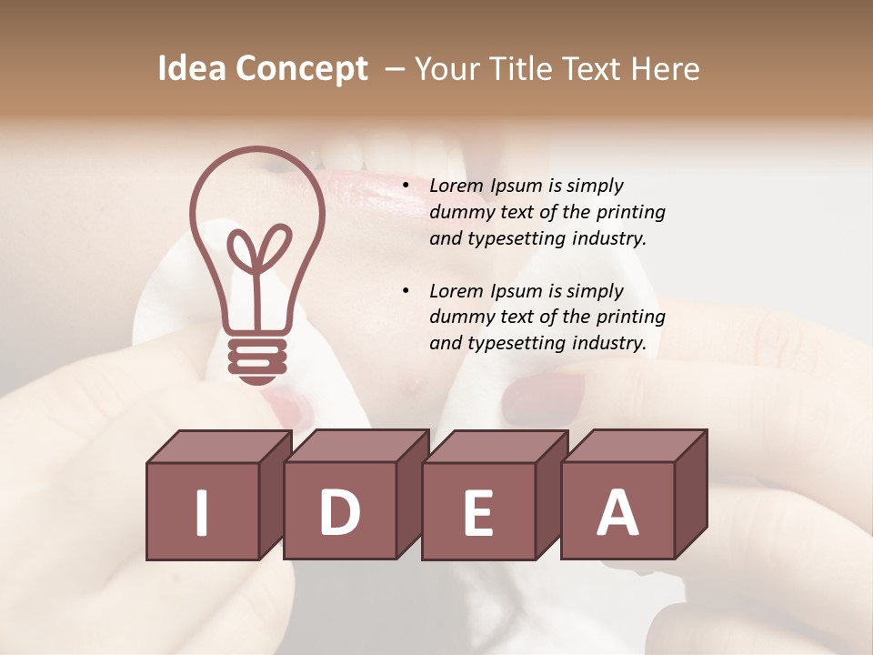 A Woman Holding A Piece Of Cloth Over Her Mouth PowerPoint Template