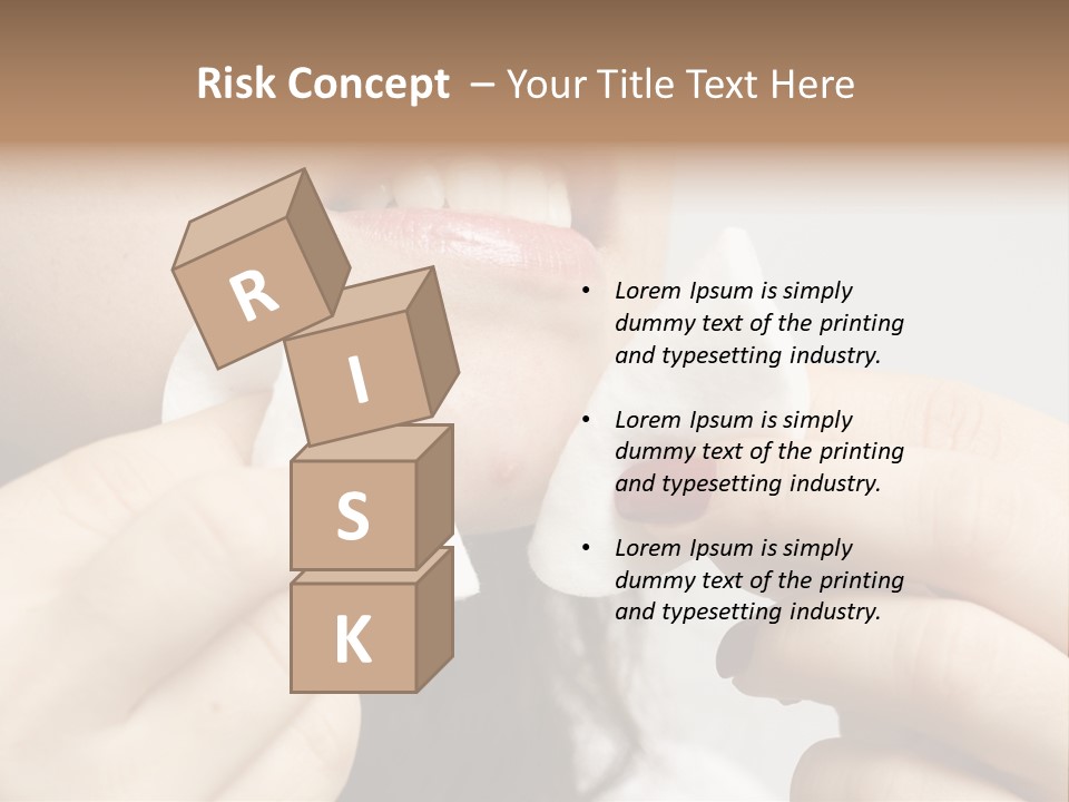 A Woman Holding A Piece Of Cloth Over Her Mouth PowerPoint Template