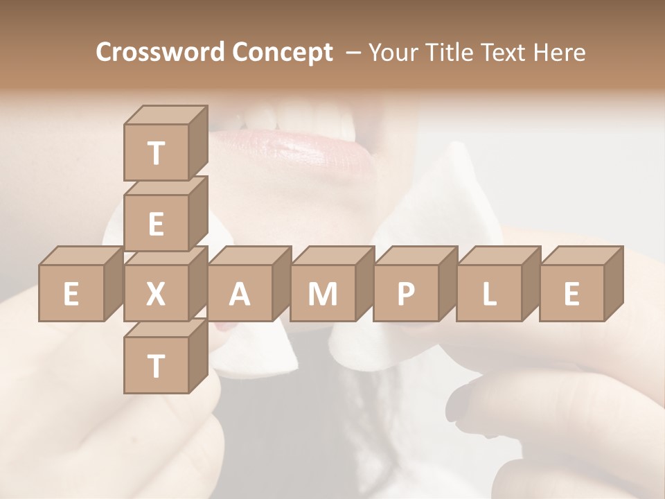 A Woman Holding A Piece Of Cloth Over Her Mouth PowerPoint Template