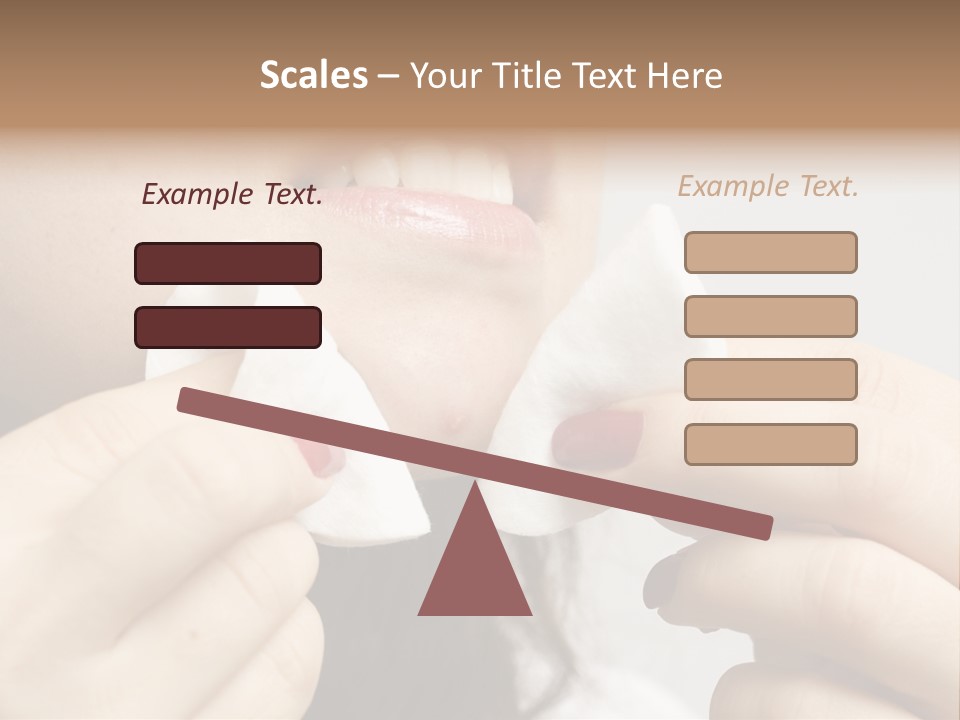 A Woman Holding A Piece Of Cloth Over Her Mouth PowerPoint Template