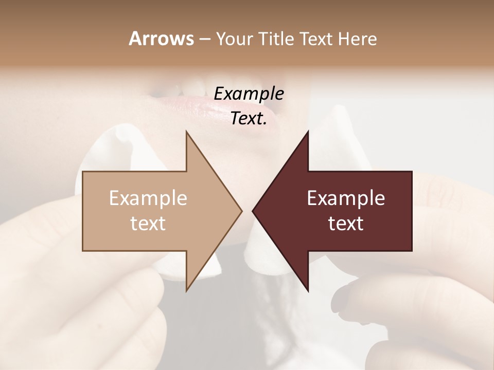 A Woman Holding A Piece Of Cloth Over Her Mouth PowerPoint Template