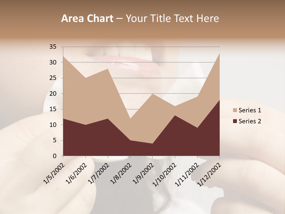A Woman Holding A Piece Of Cloth Over Her Mouth PowerPoint Template