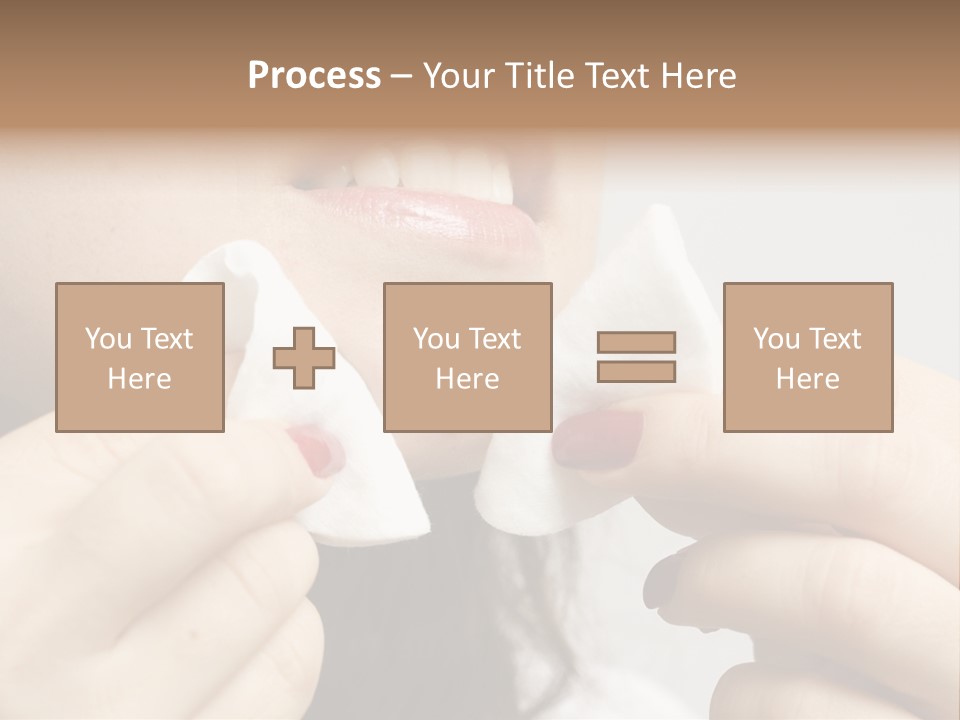 A Woman Holding A Piece Of Cloth Over Her Mouth PowerPoint Template