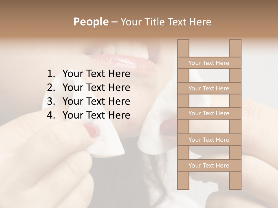 A Woman Holding A Piece Of Cloth Over Her Mouth PowerPoint Template