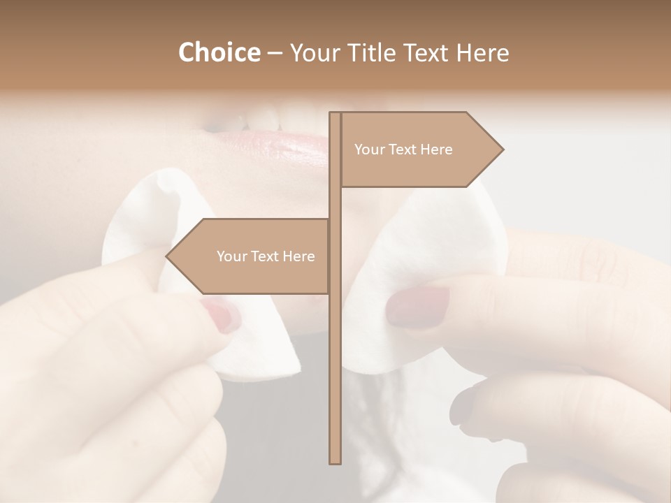 A Woman Holding A Piece Of Cloth Over Her Mouth PowerPoint Template