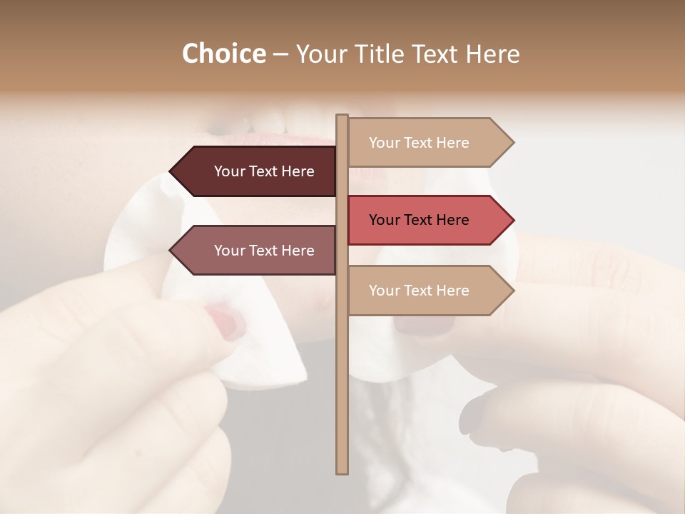 A Woman Holding A Piece Of Cloth Over Her Mouth PowerPoint Template