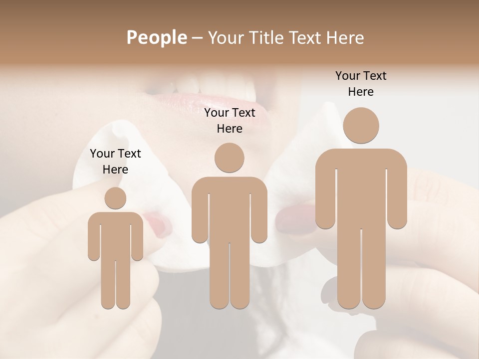 A Woman Holding A Piece Of Cloth Over Her Mouth PowerPoint Template