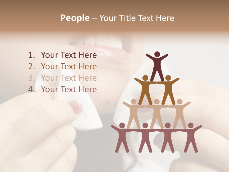 A Woman Holding A Piece Of Cloth Over Her Mouth PowerPoint Template