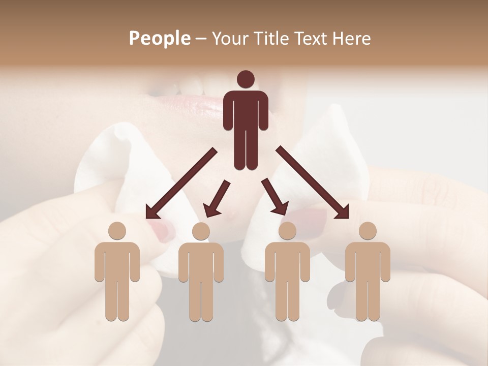 A Woman Holding A Piece Of Cloth Over Her Mouth PowerPoint Template