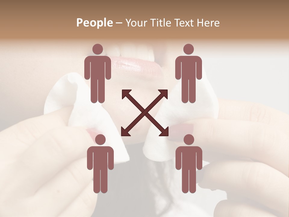 A Woman Holding A Piece Of Cloth Over Her Mouth PowerPoint Template