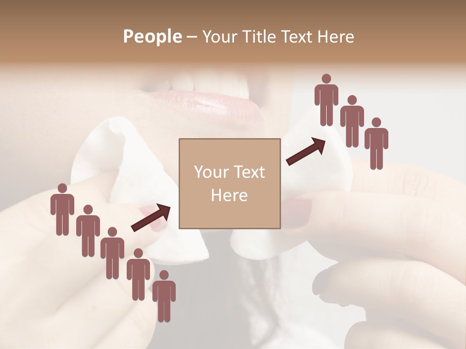 A Woman Holding A Piece Of Cloth Over Her Mouth PowerPoint Template