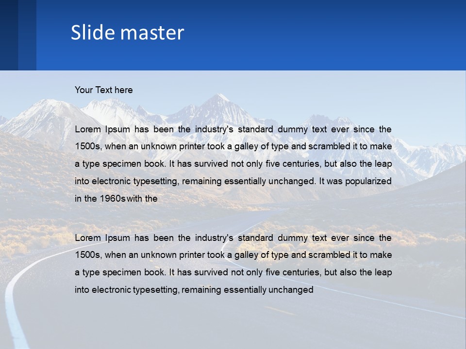 A Road In The Middle Of A Mountain Range PowerPoint Template