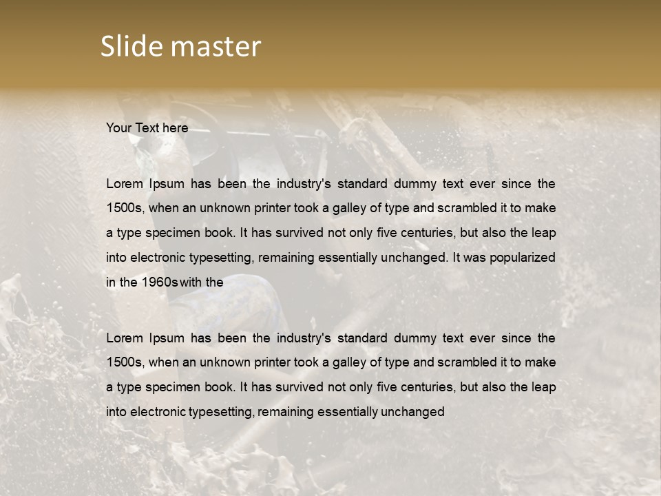 A Mud Covered Vehicle Driving Through A Puddle Of Water PowerPoint Template