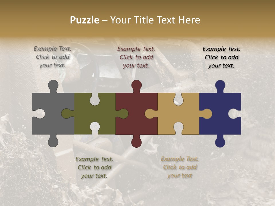 A Mud Covered Vehicle Driving Through A Puddle Of Water PowerPoint Template