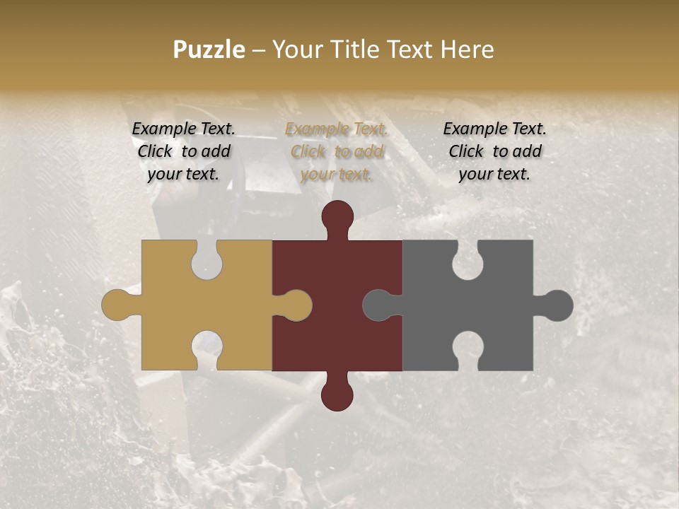 A Mud Covered Vehicle Driving Through A Puddle Of Water PowerPoint Template