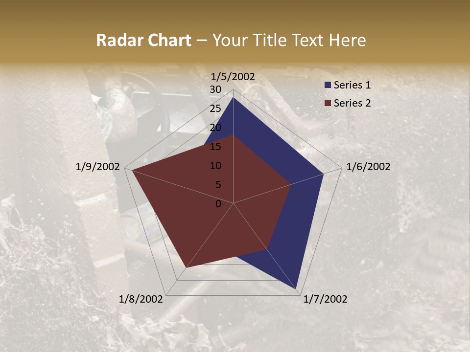 A Mud Covered Vehicle Driving Through A Puddle Of Water PowerPoint Template