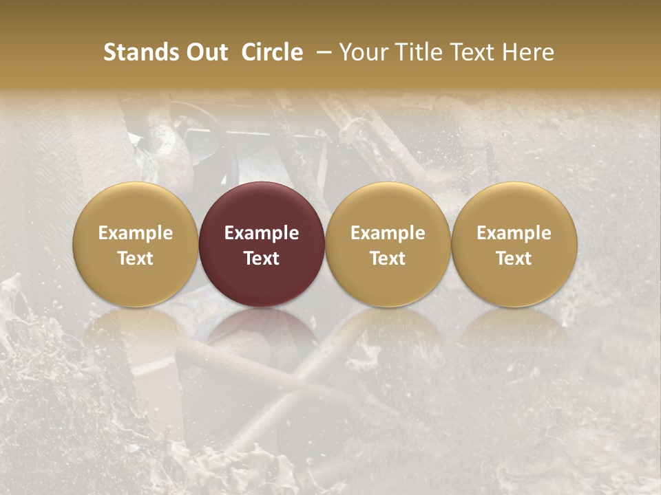 A Mud Covered Vehicle Driving Through A Puddle Of Water PowerPoint Template
