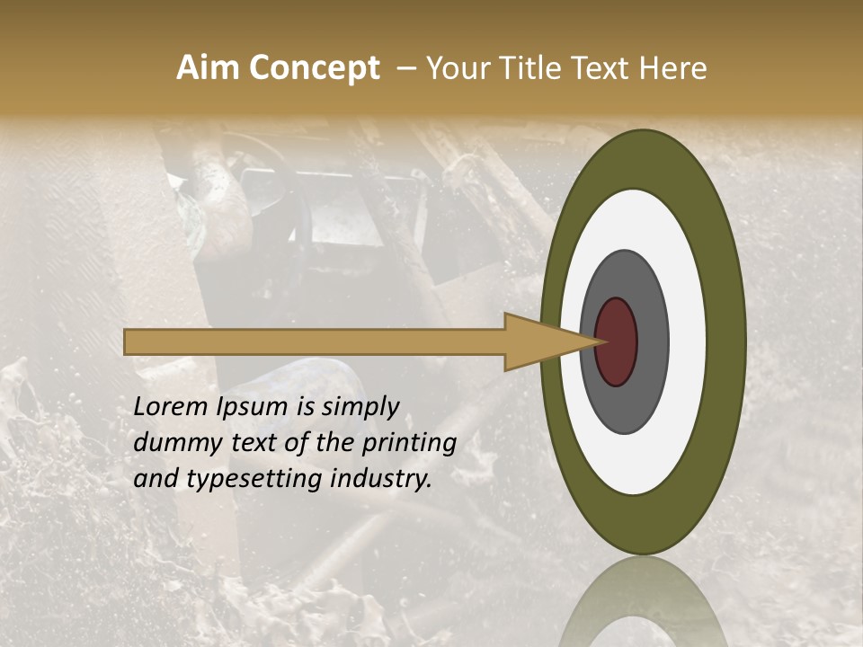 A Mud Covered Vehicle Driving Through A Puddle Of Water PowerPoint Template