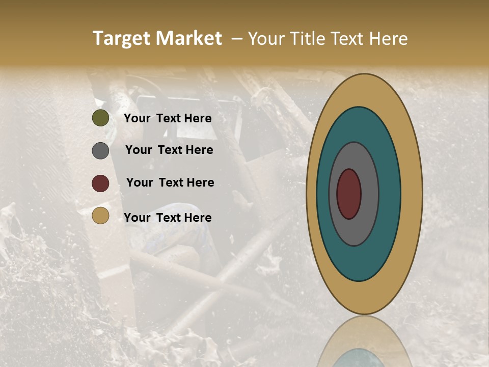 A Mud Covered Vehicle Driving Through A Puddle Of Water PowerPoint Template