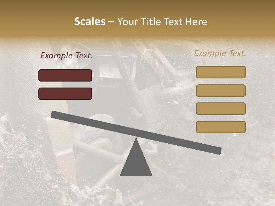 A Mud Covered Vehicle Driving Through A Puddle Of Water PowerPoint Template