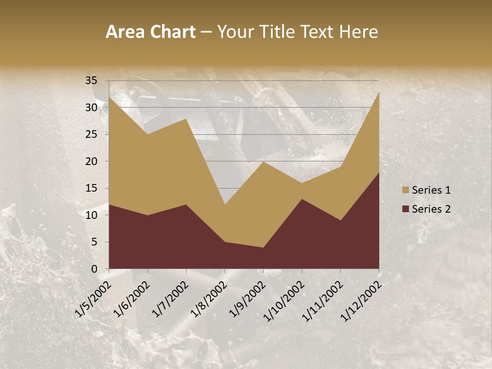 A Mud Covered Vehicle Driving Through A Puddle Of Water PowerPoint Template