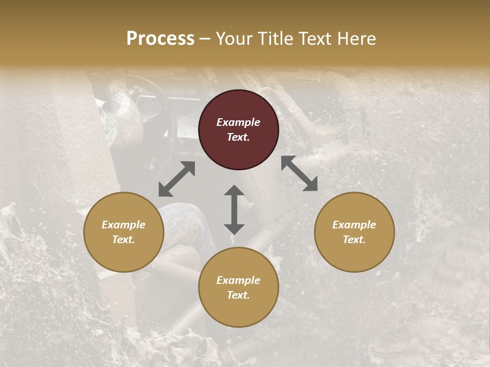A Mud Covered Vehicle Driving Through A Puddle Of Water PowerPoint Template
