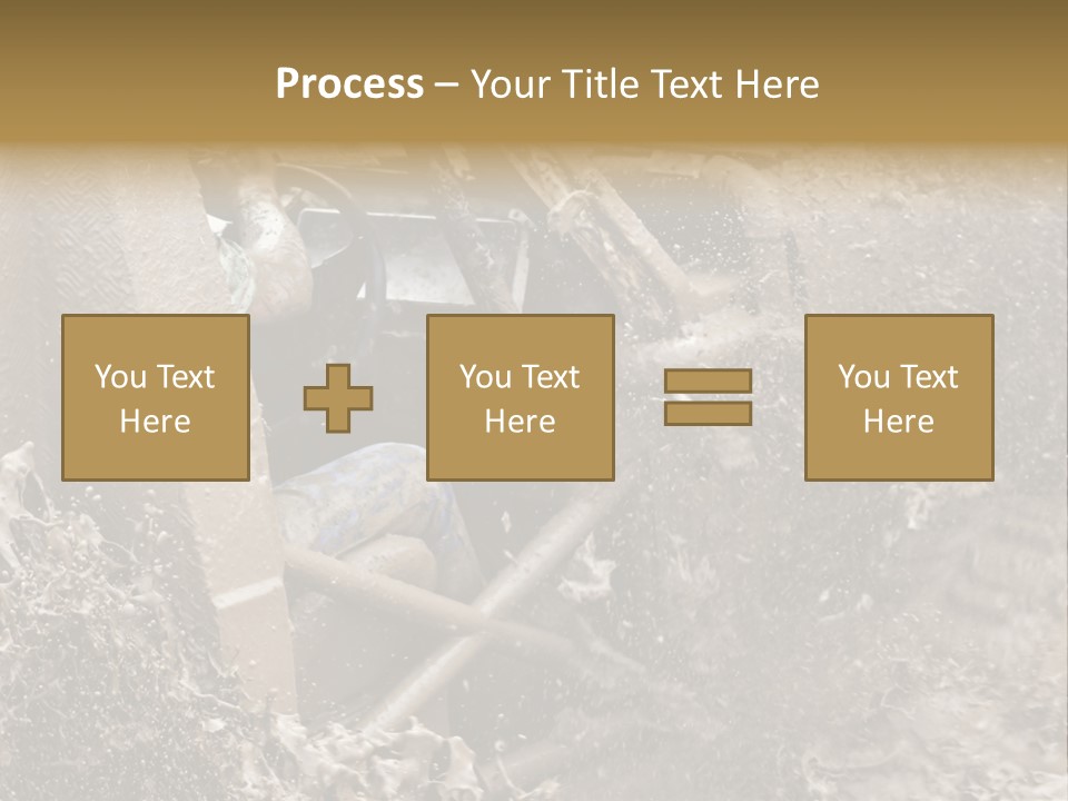A Mud Covered Vehicle Driving Through A Puddle Of Water PowerPoint Template