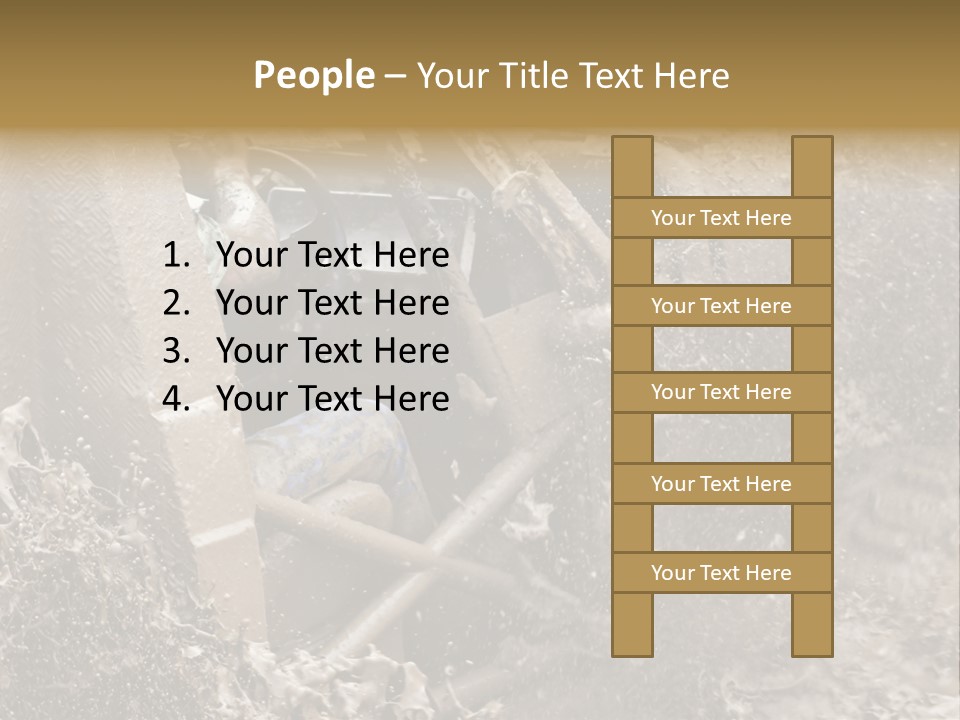 A Mud Covered Vehicle Driving Through A Puddle Of Water PowerPoint Template