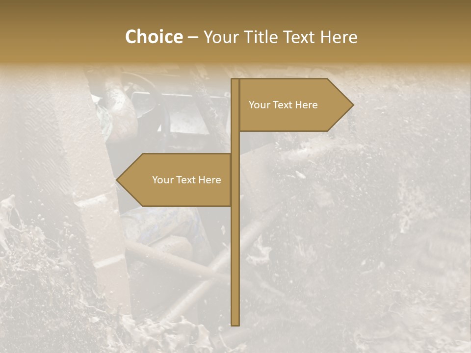 A Mud Covered Vehicle Driving Through A Puddle Of Water PowerPoint Template