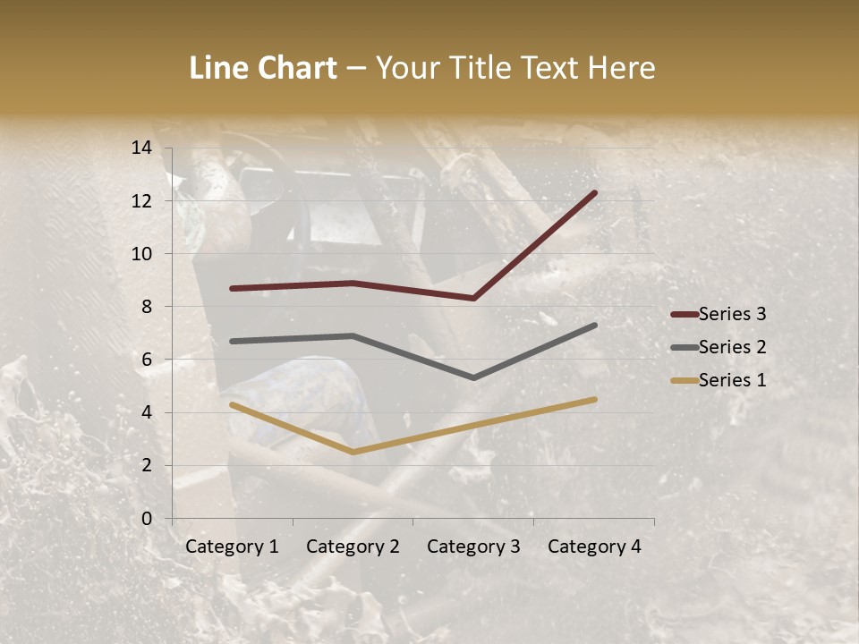 A Mud Covered Vehicle Driving Through A Puddle Of Water PowerPoint Template