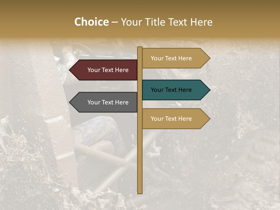 A Mud Covered Vehicle Driving Through A Puddle Of Water PowerPoint Template
