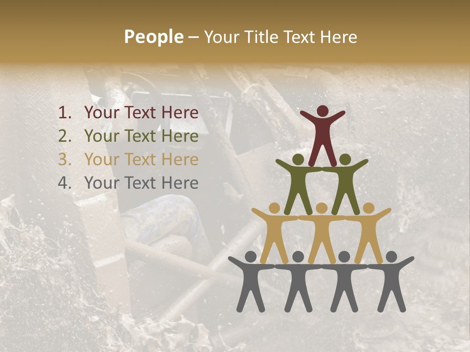 A Mud Covered Vehicle Driving Through A Puddle Of Water PowerPoint Template