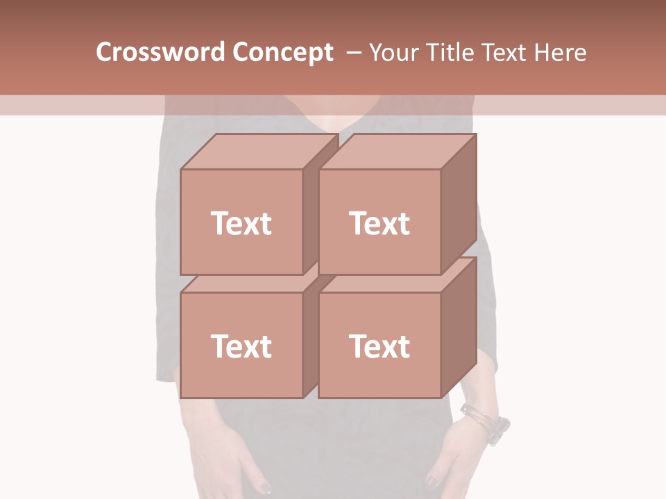 A Woman In A Blue Dress With A Brown Background PowerPoint Template