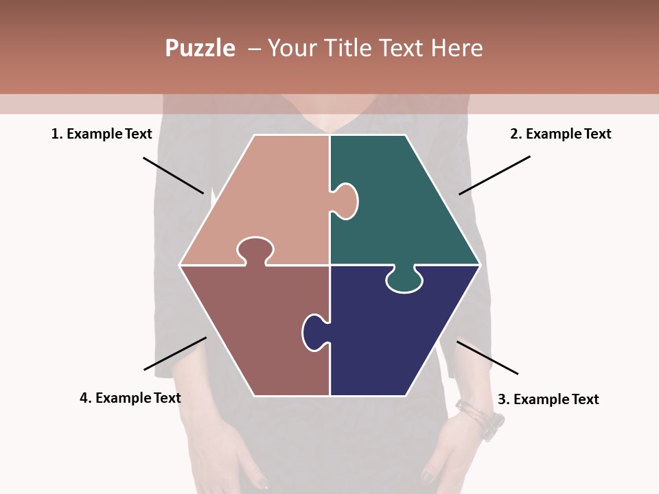 A Woman In A Blue Dress With A Brown Background PowerPoint Template