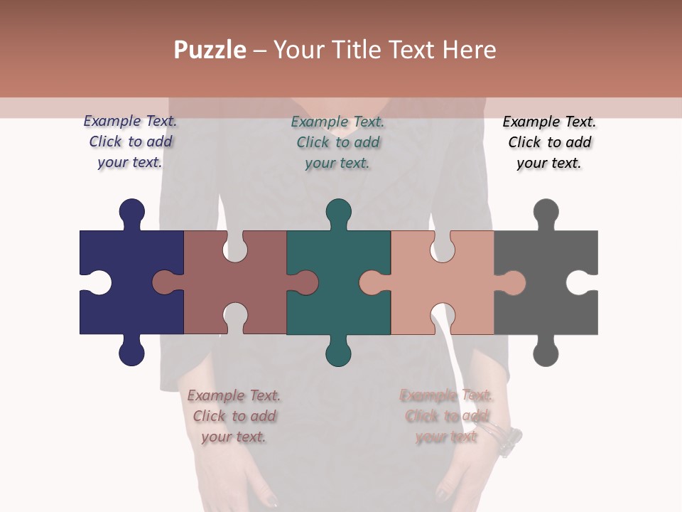 A Woman In A Blue Dress With A Brown Background PowerPoint Template