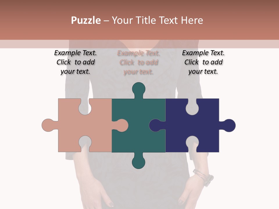 A Woman In A Blue Dress With A Brown Background PowerPoint Template