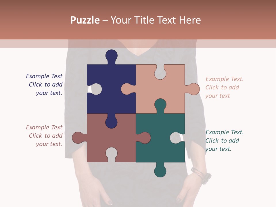 A Woman In A Blue Dress With A Brown Background PowerPoint Template